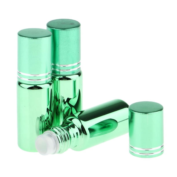 3 Piezas de Vacío en Botellas Botella de Rodillo de de 5 Ml para Aceite Esencial Verde Yuyangstore Rollos vacíos en botellas