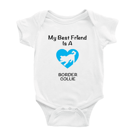 My Best Friend is A Border collie Dog Cute Baby Romper Clothes