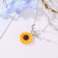 thumbnail image 4 of Jacenvly 2024 New Women Yellow Gold Plated Sunflower Leaf Branch Pendant Long Necklace Romantic Gifts For Her, 4 of 4
