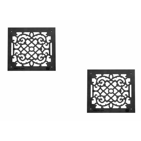 

Renovators Supply Black Air Vent Cover Grille Floor Heat Vent Register Grille Heavy Aluminum Rose Thorne Design Rustic Duct Cover Overall 13.8 H x 15.8 W Air Vent Grille Pack of 2