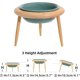 thumbnail image 2 of Ceramics Cat Bowl Adjustable Cat Food Bowl Kitty Bowl Raised Tilted Cat Water Bowl Pet Supplies Slanted Elevated Cat Bowl (300ml, Dark Green), 2 of 4