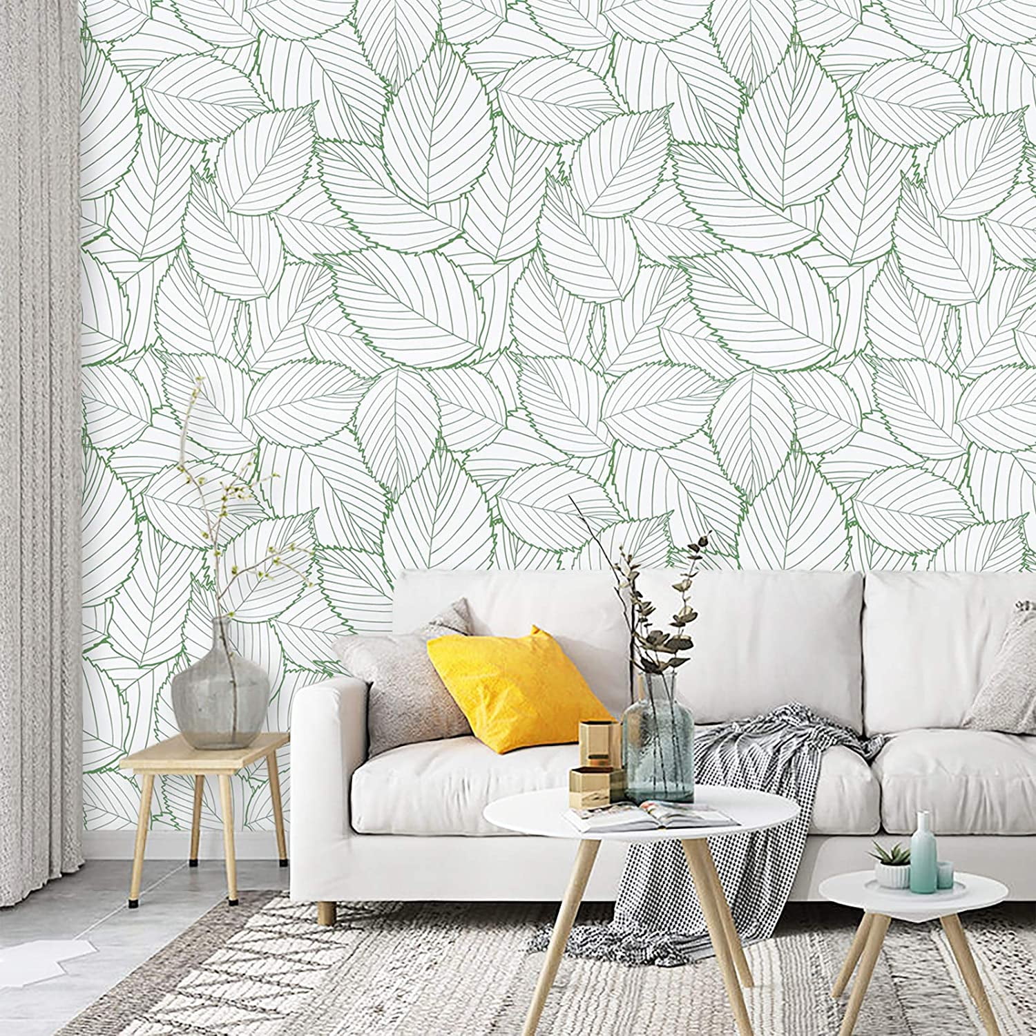 RoomMates Tropical Leaf Green And White Botanical Vinyl Peel & Stick  Wallpaper Roll (Covers 28.18 Sq. Ft.) RMK11045WP - The Home Depot