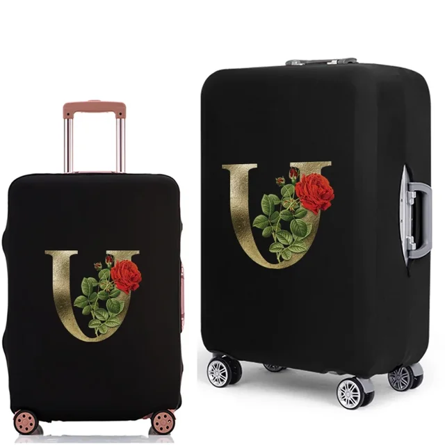 Luggage Cover Protective Suitcase Trolley Case Dust Cover 18 To 28 Inch Golden Flower Series Pattern Elastic Travel Protective 8Golden flower U L