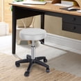 thumbnail image 5 of HomGarden 2 Pack Adjustable Rolling Swivel Salon Stool PU Leather W/Wheels, Indoor Home Office Tattoo Spa White, 5 of 8