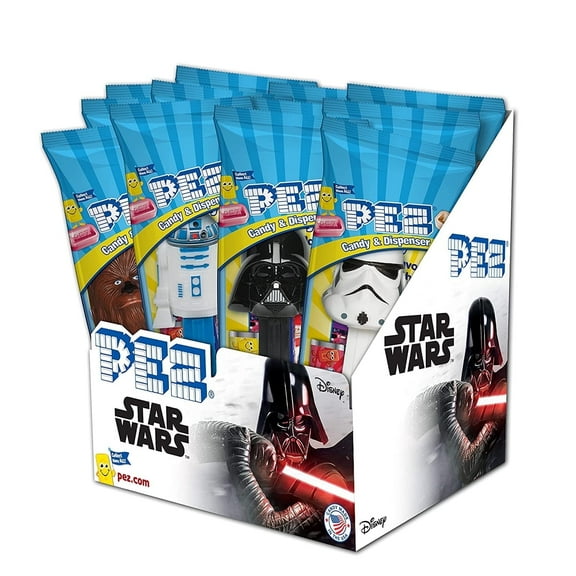 PEZ Candy Star Wars Variety Party Pack, 1 individually wrapped candy dispenser with 2 candy refills, 12 count