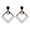 Black, variant on 1 Pair Ear Studs Piercing Concise Alloy Double Square Dangle Earrings