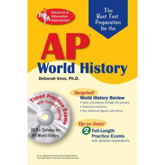 Pre-Owned AP World History w/ CD-ROM (REA) - The Best Test Prep for the AP World History (Advanced Placement (AP) Test Preparation) (Paperback) 0738601772 9780738601779