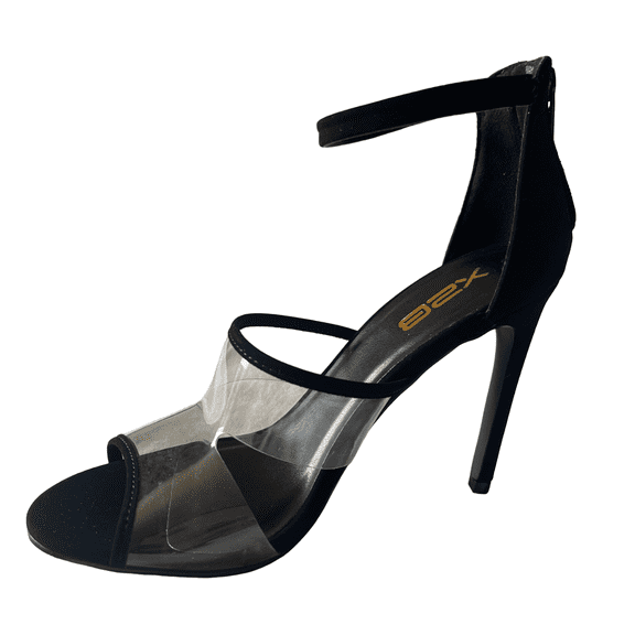 X2B Malone-1 Women's Strappy Lucite Clear Open Toe Ankle Buckle Stiletto Dress Shoes Sandals 7