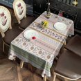 thumbnail image 6 of Pink Striped Floral Boho Pattern Rectangle Tablecloth 60"x120",Waterproof Polyester Rectangle Table Cloth, Wipeable Spillproof Polyester Tablecloth for Dining, Camping, Indoor and Outdoor, 6 of 6