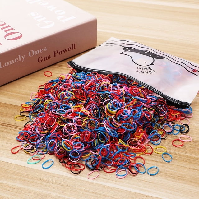 500/1000/2000 Uds. Banda de goma desechable colorida para niñas, lazos para el cabello, diadema para niños, coleteros, bandas, accesorios para el cabello para niños
