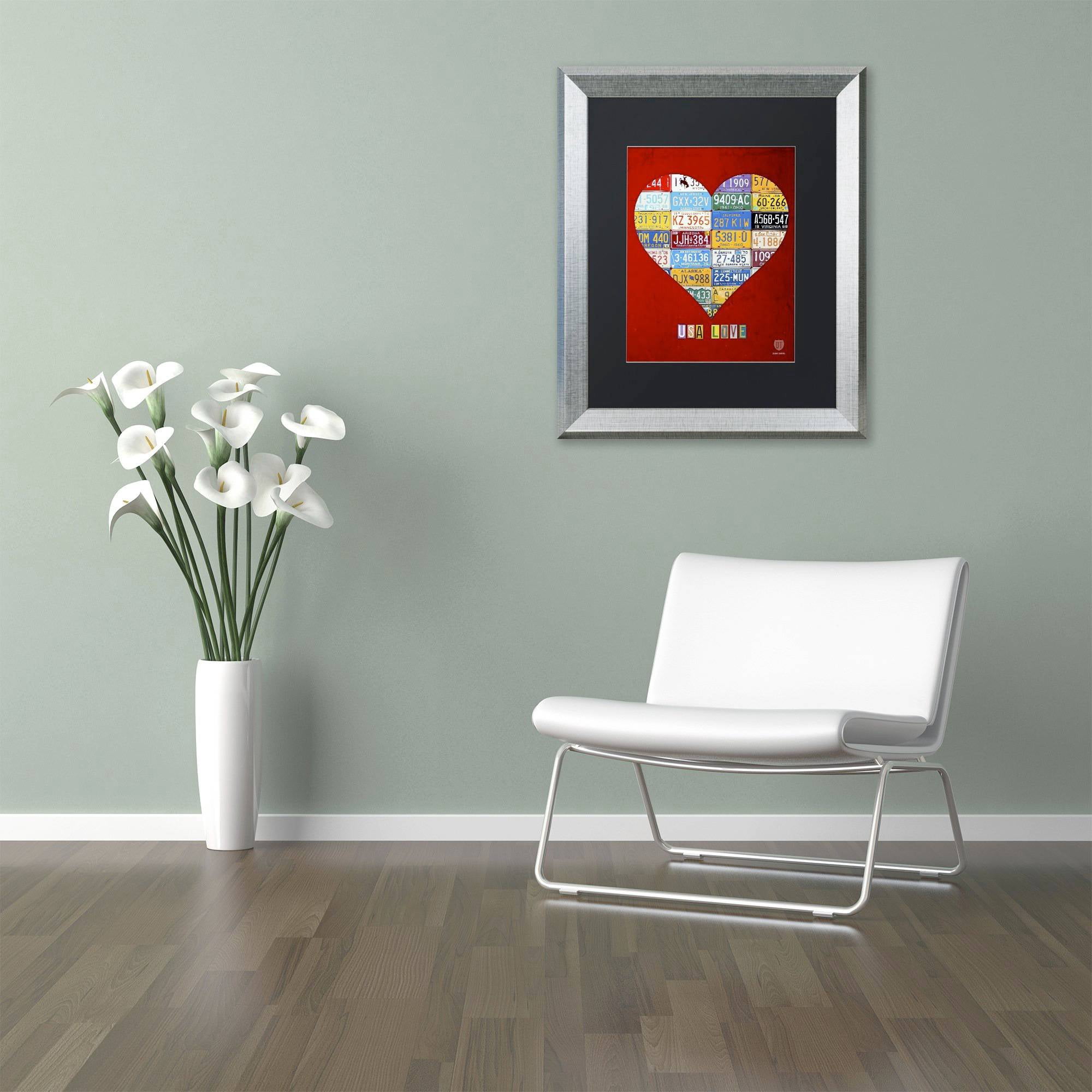Trademark Fine Art 'Heart' Canvas Art by Design Turnpike, Black Matte, Silver Frame