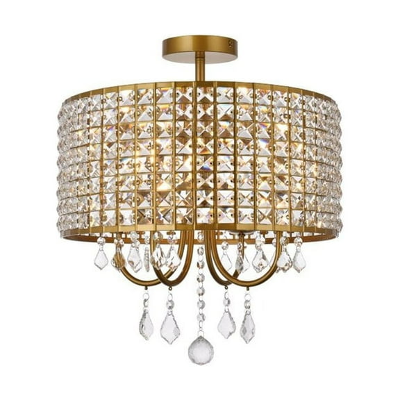 Elise 17 inch flush mount in brass