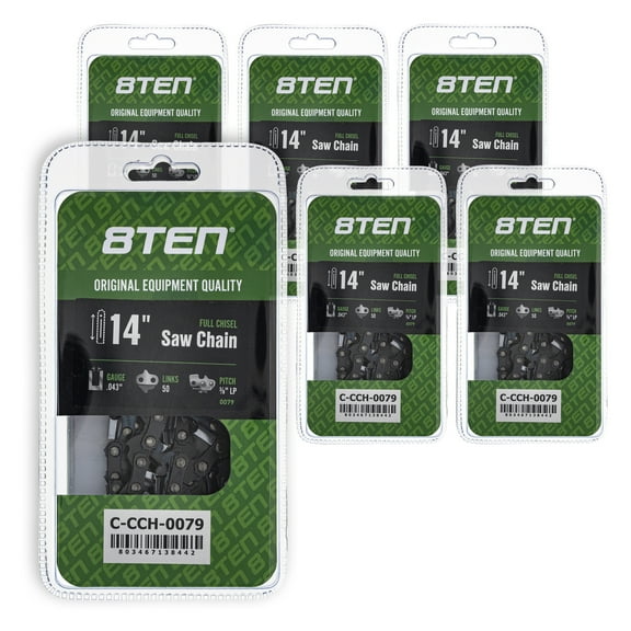 Full Chisel Chainsaw Chain 14 inch .043 3/8 LP 50DL for Stihl MS170 MS210 6 Pack 810-CCC2291H