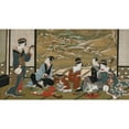 thumbnail image 2 of Utagawa Toyoharu 18x12 Black Ornate Wood Framed Double Matted Museum Art Print Titled - A Winter Party, 2 of 5