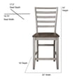 thumbnail image 7 of Bowery Hill Two-tone Smokey Alabaster and Brown Counter Chair (Set of 2), 7 of 7