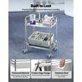 thumbnail image 2 of VEVOR Stainless Steel Cart, 2-Tier Rolling Lab Utility Cart with Lockable Wheels, Medical Serving Trolley Clinic Tray, Heavy Duty Mobile Service Storage Tray for Hospital, Restaurant, Kitchen, Salon, 2 of 9