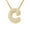 Gold C, variant on Iced Bubble Letter Initial Pendant – 2” Bling Alphabet Charm Necklace - Silver Letter B
