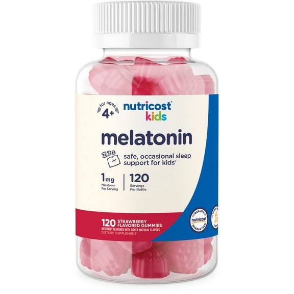 Nutricost Kids Melatonin Gummies 1mg, 120 Strawberry Gummies