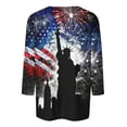thumbnail image 5 of TrendVibe365 4th of July Shirts for Women 3/4 Sleeve America Flag Statue of Liberty Fireworks 4th of July Tshirt Summer Trendy Clothes 3/4 Sleeve USA Proud Tunic Tops Crew Neck Soft Patriotic Tees, 5 of 5