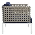 thumbnail image 4 of Modway Harmony 6-Piece  Sunbrella® Basket Weave Outdoor Patio Aluminum Seating Set in Tan Navy, 4 of 10