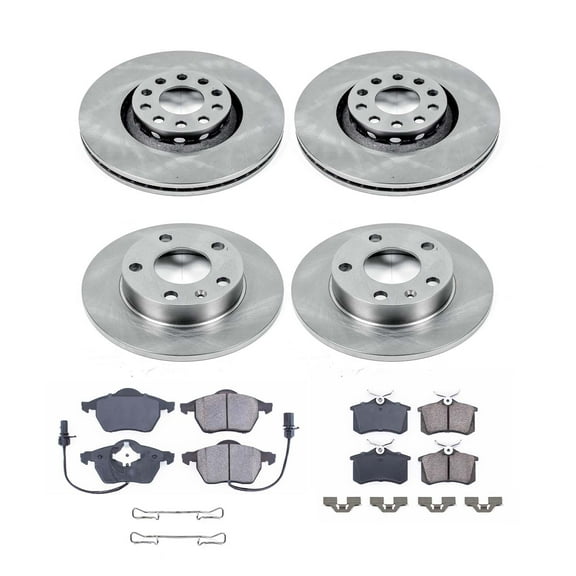 Ultimate Brakes Front and Rear Ceramic Brake Pad and Rotor Kit with Hardware WM81154