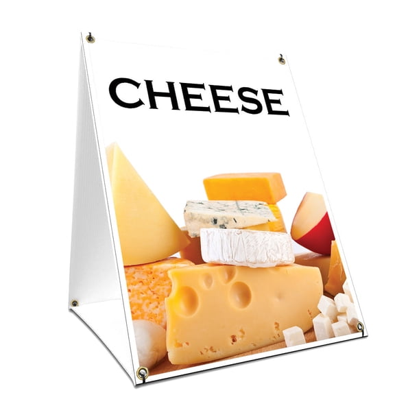 A-frame Sidewalk Cheese Sign With Graphics On Each Side | 18" X 24" Print Size
