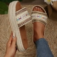 thumbnail image 2 of CHGBMOK Women Sandals Embellished Espadrille Slide Sandals Boho Style & Comfortable Sizes 36-42, 2 of 9