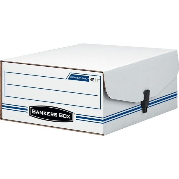Bankers Box Liberty BinderPak Binder Storage Box, White, Blue, 1 Each