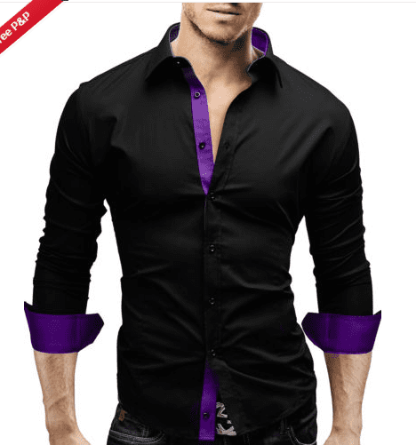 Men s Long Sleeve Solid Dress Shirt Regular Fit Button Up Size S M L XL 2XL New