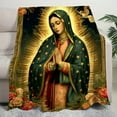 thumbnail image 2 of Virgin Mary-Inspired Flannel Throw Blanket Ultra-Soft Lightweight & Cozy for Couch Bed Camping & Travel Perfect Gift for All Seasons, 2 of 5