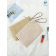 thumbnail image 6 of Deago Straw Clutch Bag Bohemian Summer Beach Handbag Straw Purse Zipper Wristlet Wallets for Women Girl (Khaki), 6 of 7