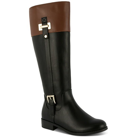 Karen Scott Women's Edenn Buckled Wide-Calf Riding Boots