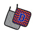 thumbnail image 2 of Carolines Treasures CJ1044-DPTHD Letter D Chevron Orange and Blue Pair of Pot Holders, 7.5HX7.5W, multicolor, 2 of 3