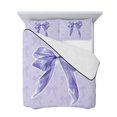 thumbnail image 7 of Purple Bow Queen Size Down Alternative Comforter, Lightweight Comforter Quilt Bedding Set with Pillow Shams Cute Bowknot Simple Pure Color All Seasons Bed Comforter Duvet Insert 90"x96", 7 of 7