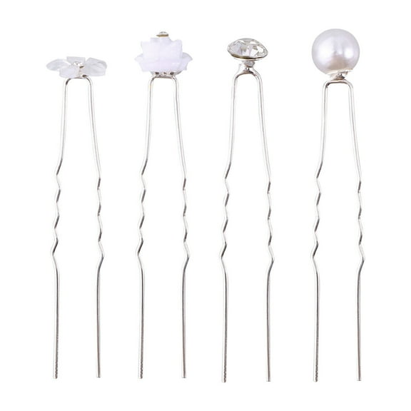 HOMEMAXS  40 Pcs U-shaped Bridal Hair Clips Women Floral Hairpin Bride Miss