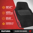 thumbnail image 3 of MotorTrend SpeedSeries Carpet Car Floor Mats Set - Universal Fit for Cars, Trucks, SUVs, Vans - Set of 4, Black & Red Car Mats Car Carpet Mats, 3 of 7