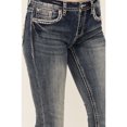 thumbnail image 4 of Grace In La Women's In Light Wash Floral Horseshoe Pocket Mid Rise Bootcut Light Wash 29W x 34L, 4 of 4