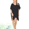 thumbnail image 4 of Traje de baño de gasa con borlas para mujer, elegante pareo playero para playa, protector solar, blusa con borlas, 4 of 6