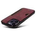 thumbnail image 2 of Dteck for Apple iPhone 13 Pro Hard Shell, Luxury Premium PU Leather Wallet Case with Card Holder, Shockproof Back Flip Hard Slim Rugged Protective Cover, winered, 2 of 4