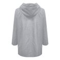 thumbnail image 5 of Mifelio Rain Jacket Women Solid Rain Jacket Outdoor Plus Size Hooded Windproof Loose Coat Water Proof Jackets for Women Grey S, 5 of 8