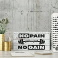 thumbnail image 4 of Funny Farmhouse Style Wood Sign No Pain No Gain Fitness Sign Home Gym Sign Gym Sign Retro Wall Home Hanging Wall Decor Front Porch Bathroom Wooden Sign 6X12 Inch, 4 of 7