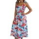 thumbnail image 1 of Vestidos de Verano para Mujer 2025, Vestido Informal con Tirantes Finos, Volantes, Plisado y Estampado Floral Fluido Azul M, 1 of 10