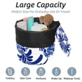 thumbnail image 2 of PhooArto Travel Cosmetic Bags Barrel Makeup Bag, Multifunctional Toiletry Bucket Bags Round Organizer Storage Pocket, Pineapple Blue Pattern, 2 of 6