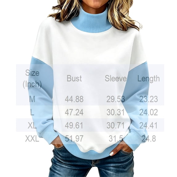 TQWQT Women Mock Neck Sweatshirt Loose Drop Shoulder Color Block Raglan Long Sleeve Tops Soft Contrast Sleeve Casual Pullover Shirts Black M