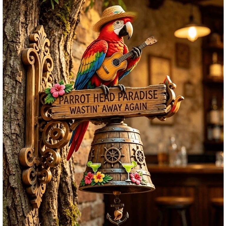 PARROT HEAD PARADISE WASTIN AWAY AGAIN Decorative Hanging, Ornate