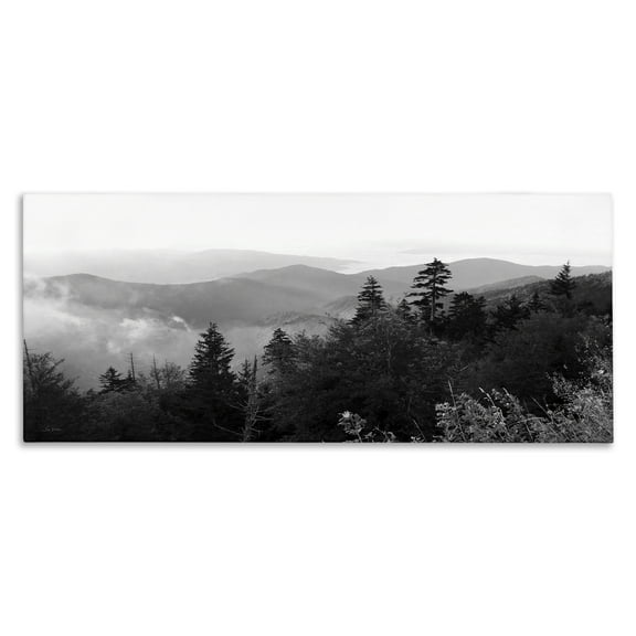 Stupell Industries Mountainous Trees Horizon Landscape & Nature Photography Wrapped Canvas Art Print Wall Art, 24 x 10