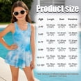 thumbnail image 6 of Uorisanigo Girls Swimsuits One Piece Sleeveless Blue Marble Print Polyester and Spandex Fabric Swimwear Size 5-6 with Skirt Swim Dress Summer Beach, 6 of 6
