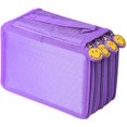 thumbnail image 1 of Pencil Case 4 Compartments Pencil Case Pencil Case 72 Pen Pencil Box Spring Box Spring Pen (Purple), 1 of 7