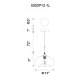thumbnail image 2 of 1 Mini Pendentif Lumineux vers le Bas avec Fini Bleu Transparent, 2 of 2