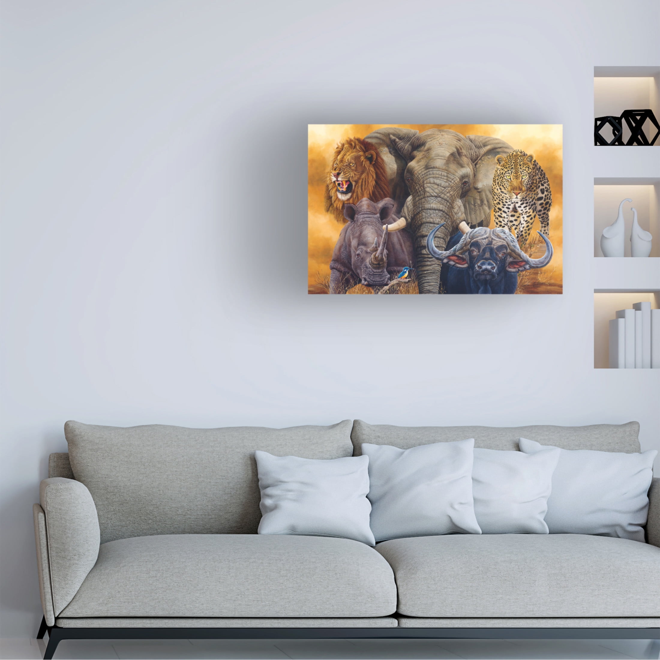 Canvas Wall Art - Delene Lambert 'The Big Five' Wall Art for Living Room, Bedroom, or Office Décor by Trademark Fine Art - 19 x 12 Inches